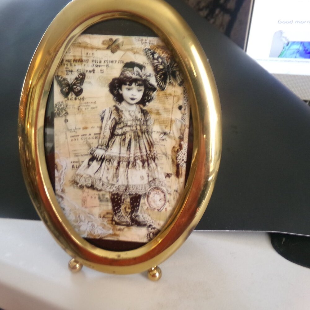 vintage brass picture frame.